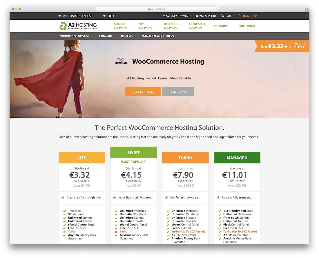 用于 woocommerce 的 a2 托管