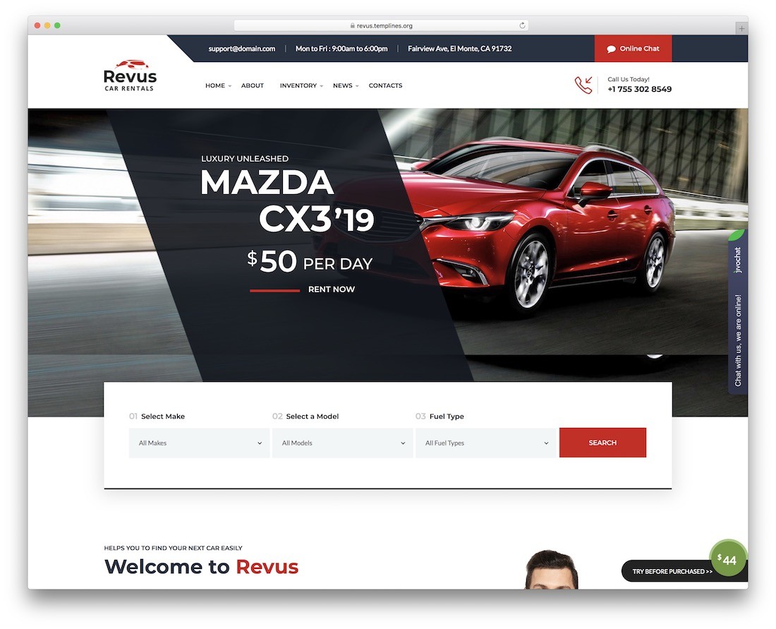 tema wordpress otomotif revus