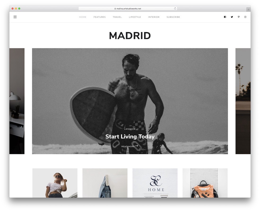 malina 个人博客 wordpress 主题