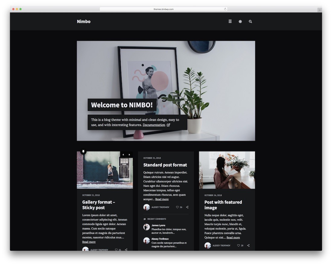nimbo 个人博客 wordpress 主题