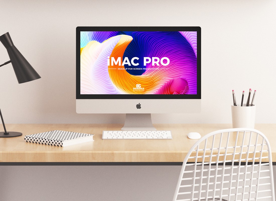 ウェブサイトの画面プレゼンテーション2018のための無料のimacproモックアップpsd