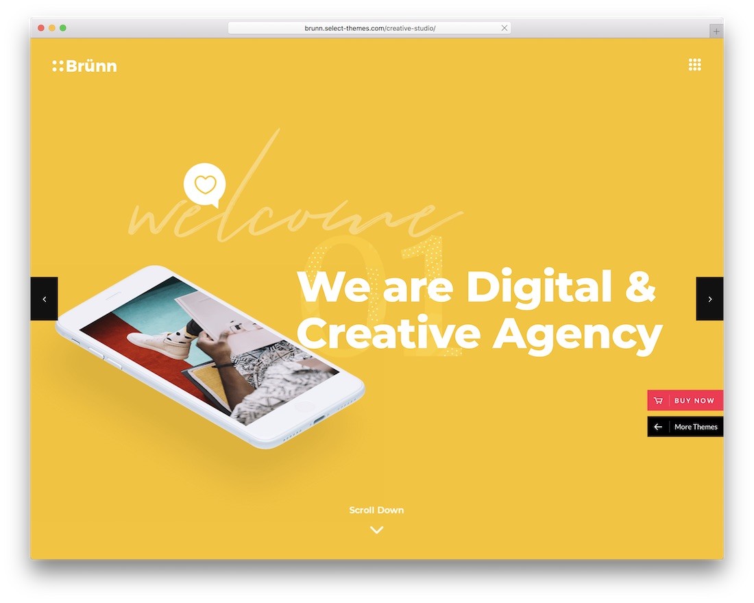 motyw wordpress agencji kreatywnej brunn