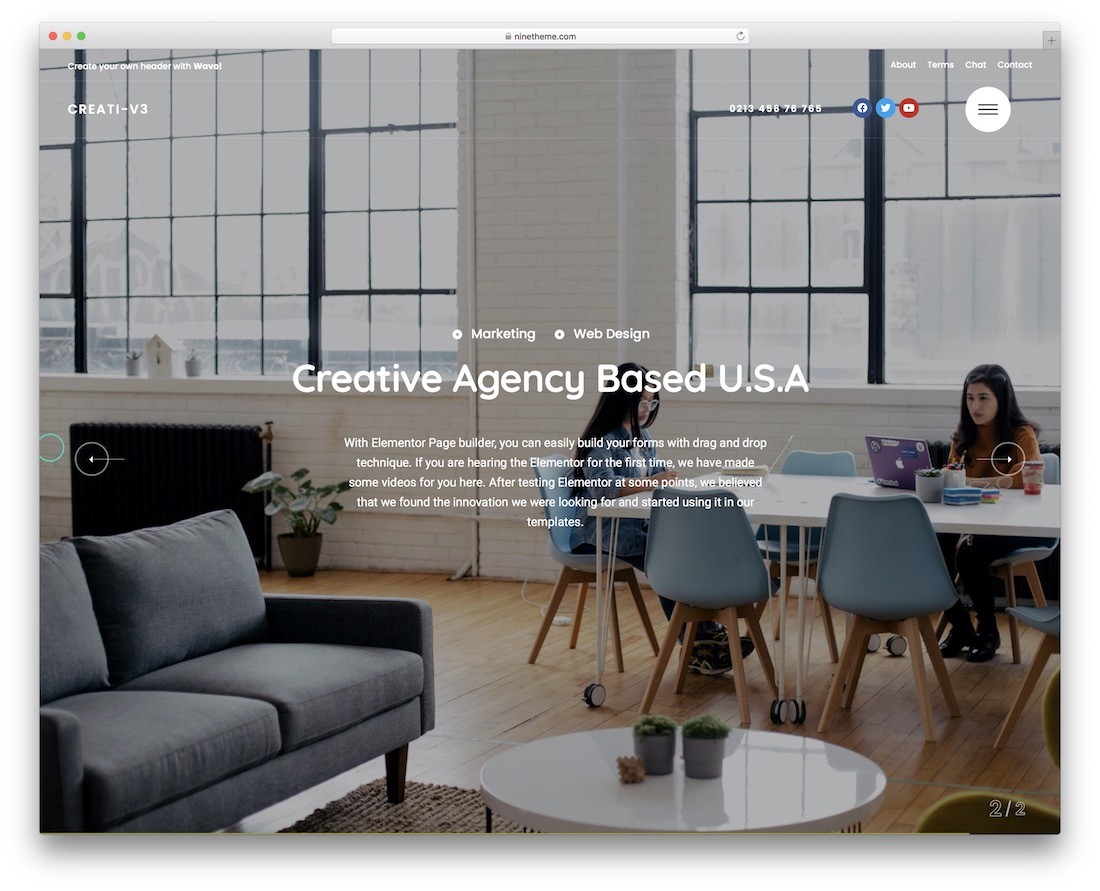motyw wordpress agencji kreatywnej wavo