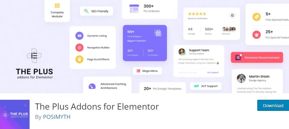 Os widgets WP adicionais para o blog Elementor