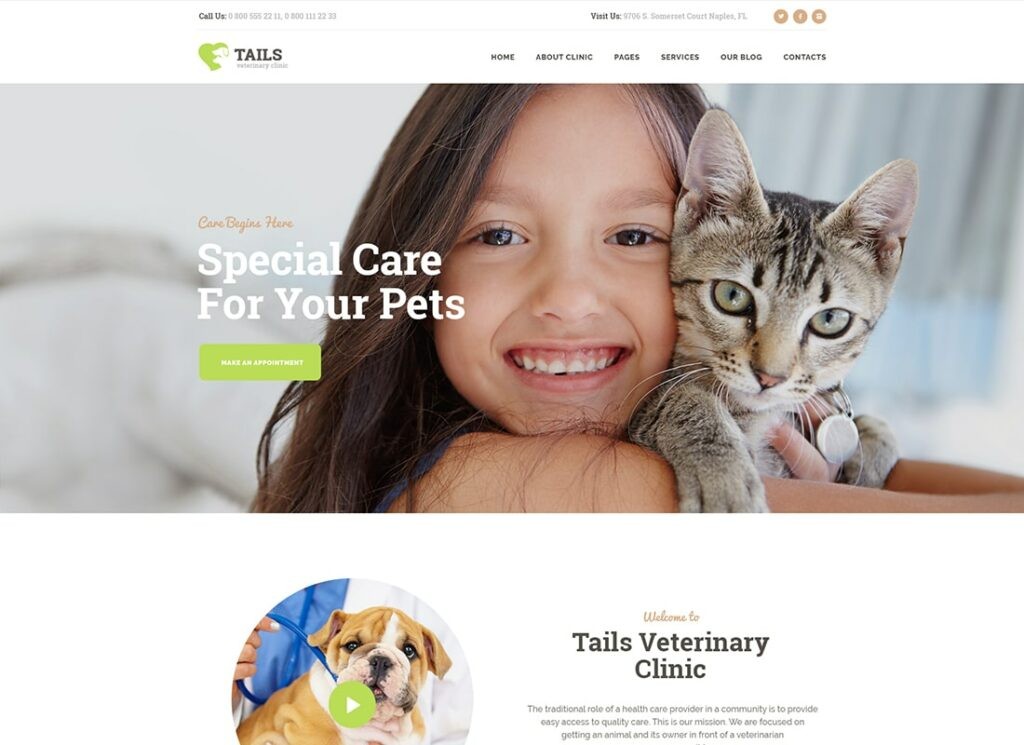 Colas | Tema de WordPress para clínica veterinaria, cuidado de mascotas y tienda