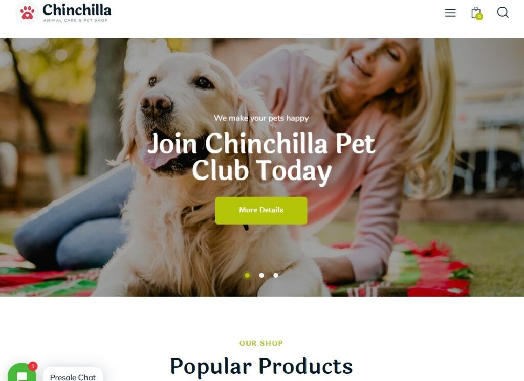 Chinchilla | Cuidado de animales y tienda de mascotas Tema de WordPress
