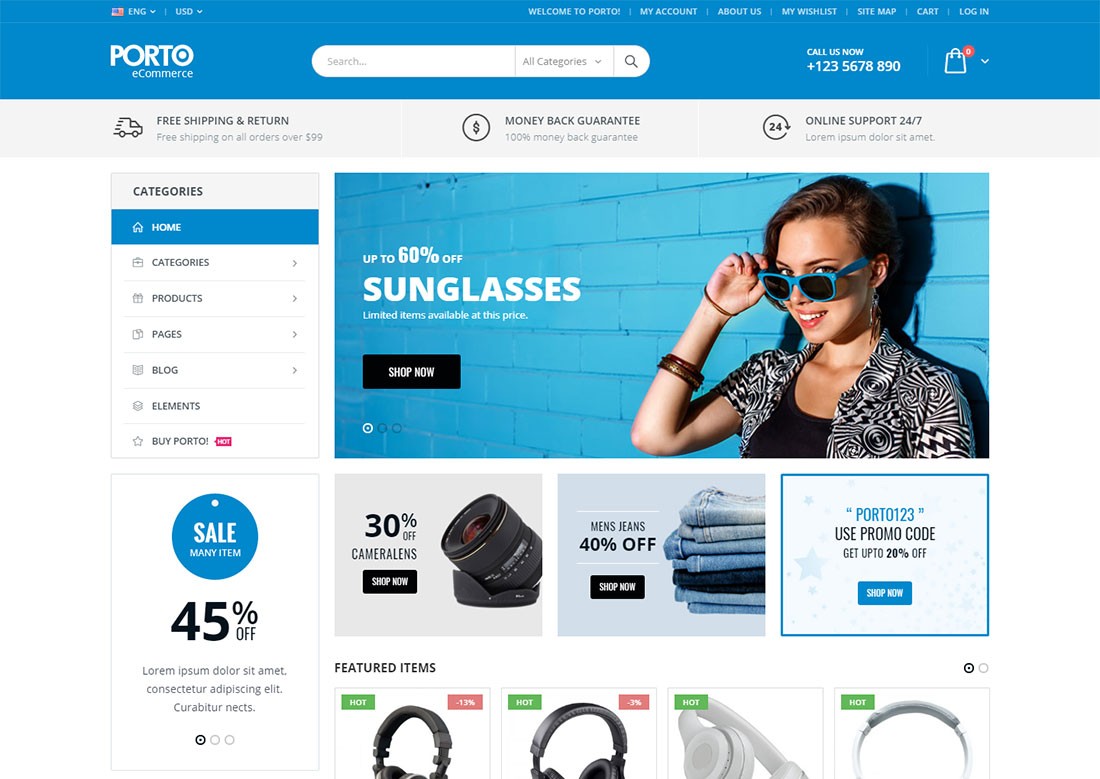 tema de comercio electrónico compatible con dispositivos móviles de oporto
