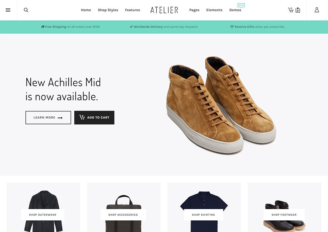 tema de comercio electrónico compatible con dispositivos móviles de atelier