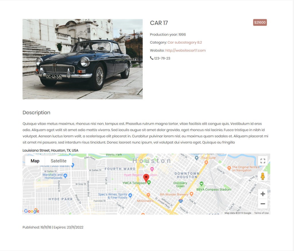 пример сайта-каталога на WordPress