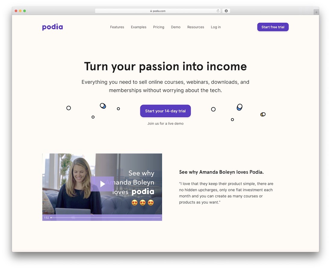 podia платформа для продажи курсов вебинаров