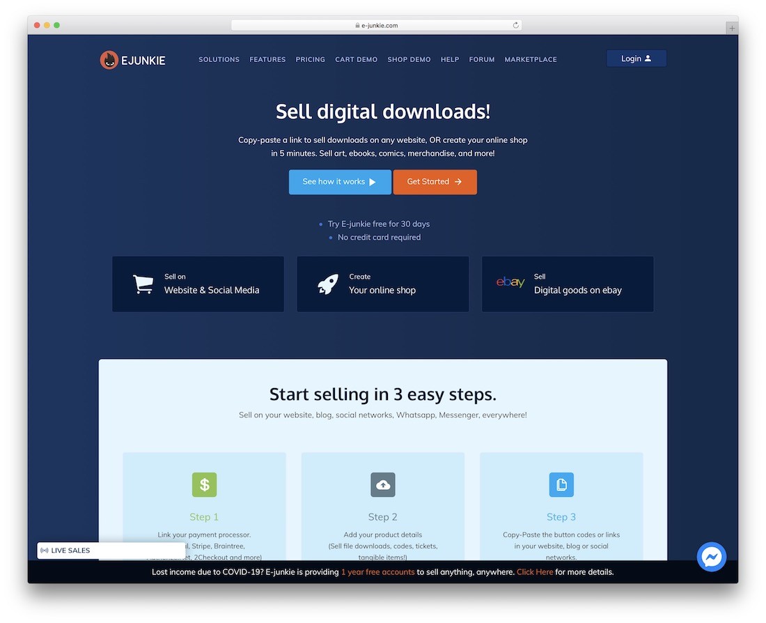 e-junkie платформа для продажи цифрового продукта