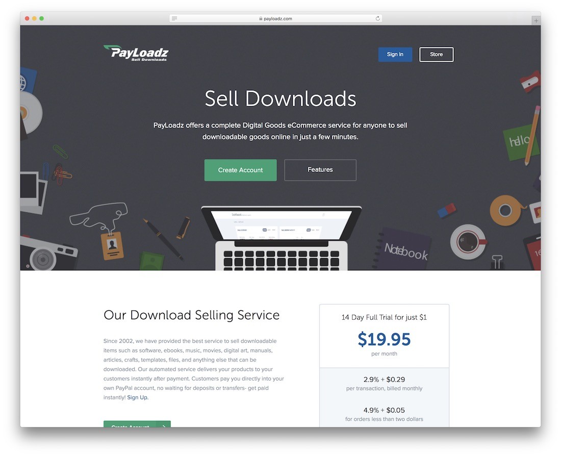платформа payloadz для продажи загрузок