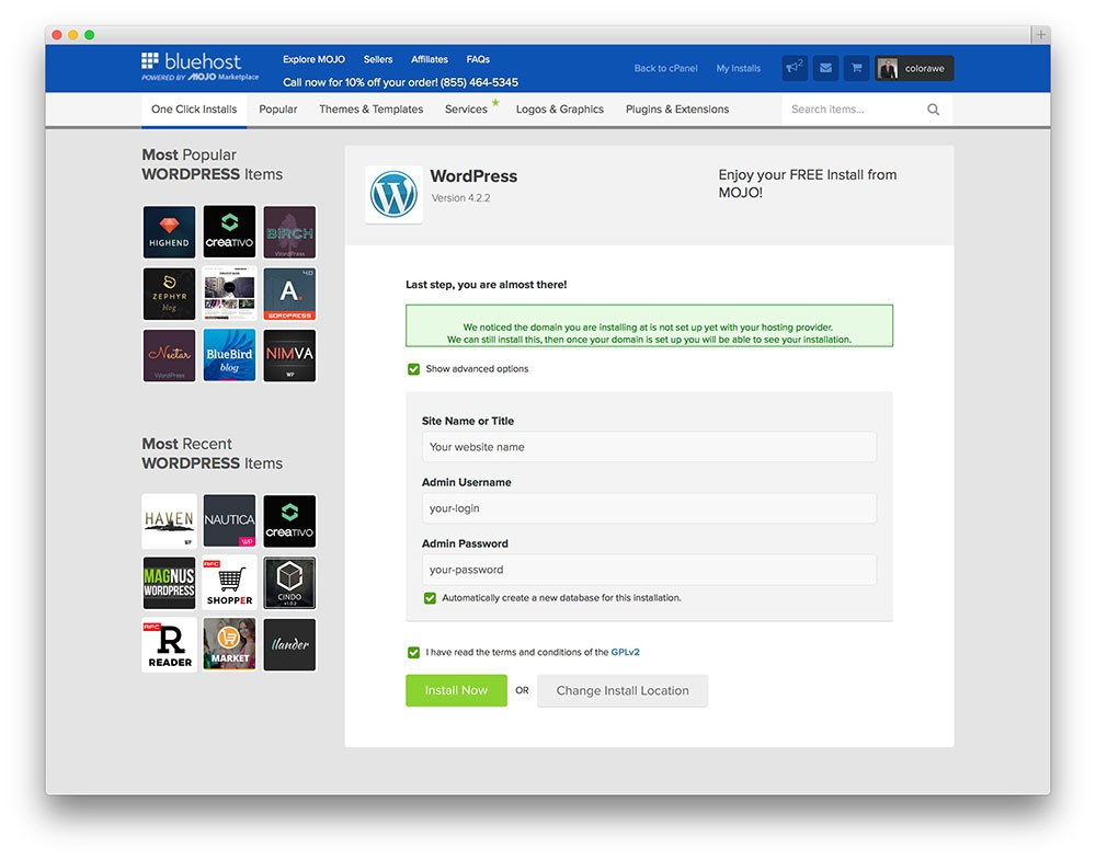 高级-wordpress-bluehost-设置