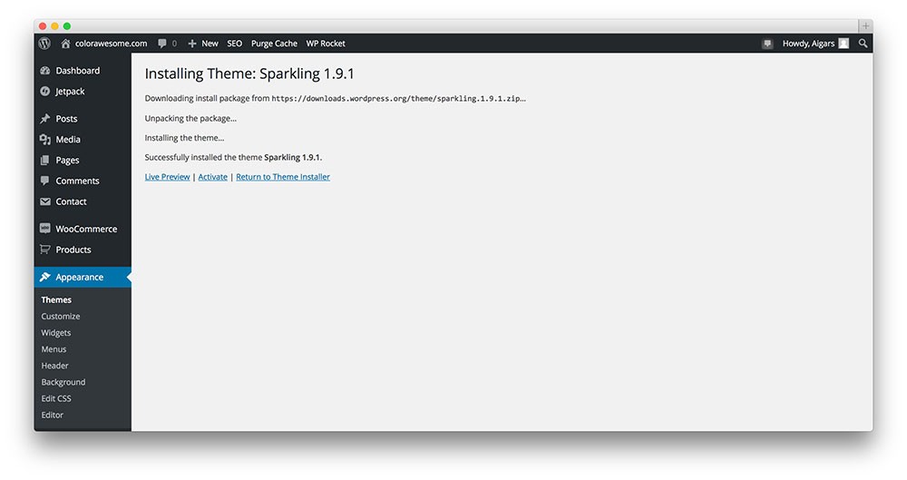 wordpress 主题安装过程