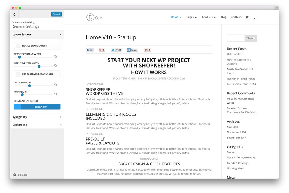 wordpress 主题定制器