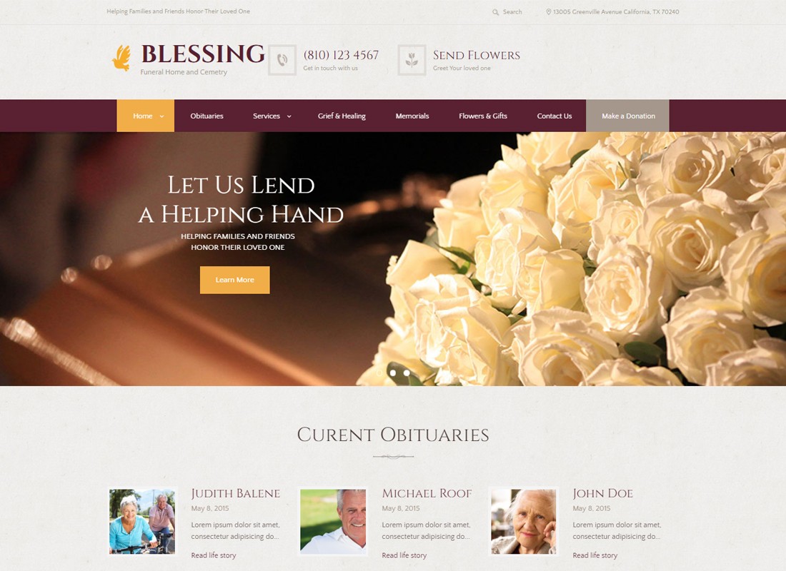 Bênção - Tema WordPress Funeral Home