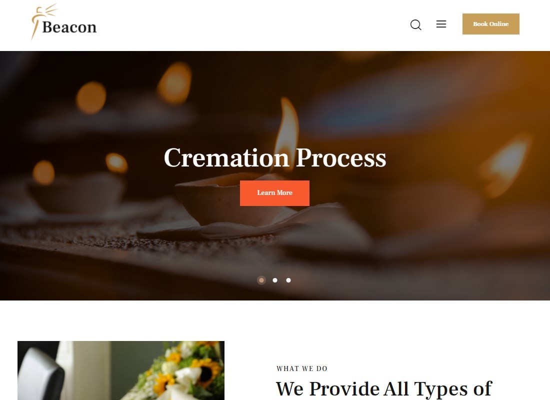 Sinalizador | Tema WordPress de serviços funerários e cremação