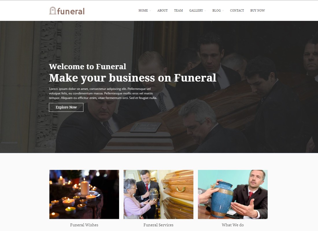Serviço Funeral - Tema WordPress Funeral Home