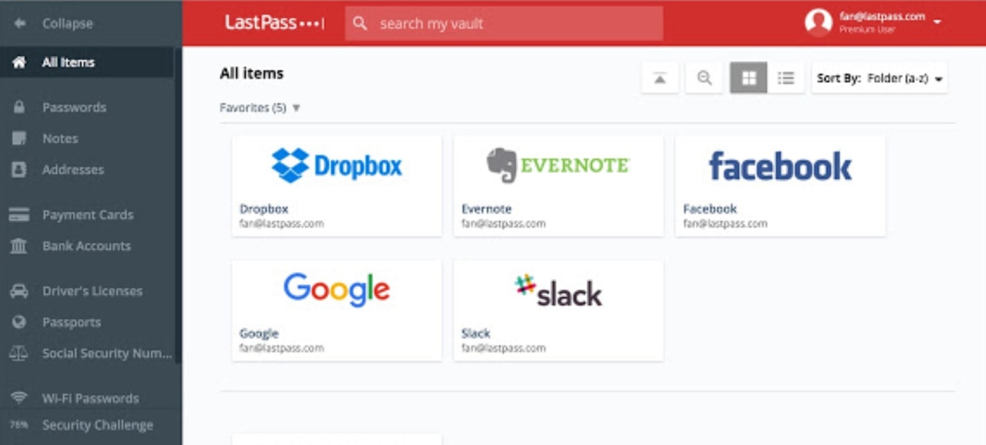 Extensão do LastPass para Google Chrome em uso