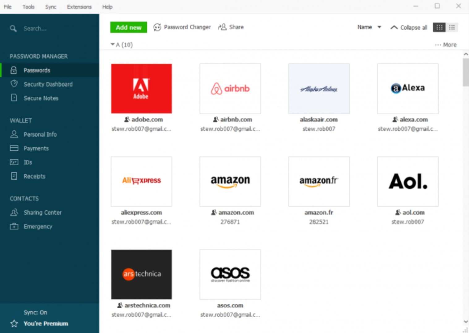 Aplicativo de desktop do Dashlane para Windows