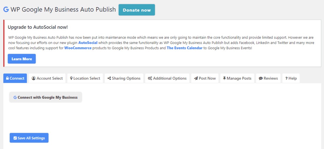 نشر WP Google My Business Auto إلى صفحة عملك