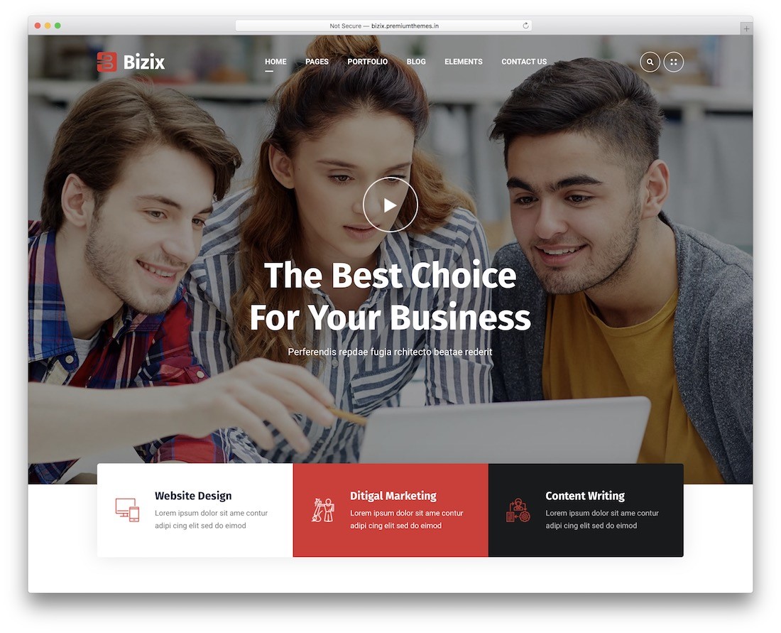 thème wordpress professionnel bizix