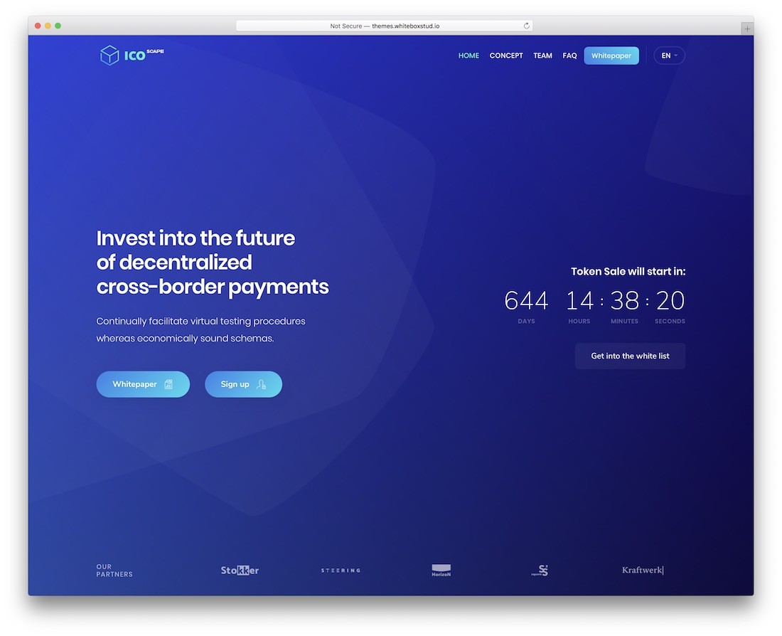 șablon de site web pentru criptomonede scape