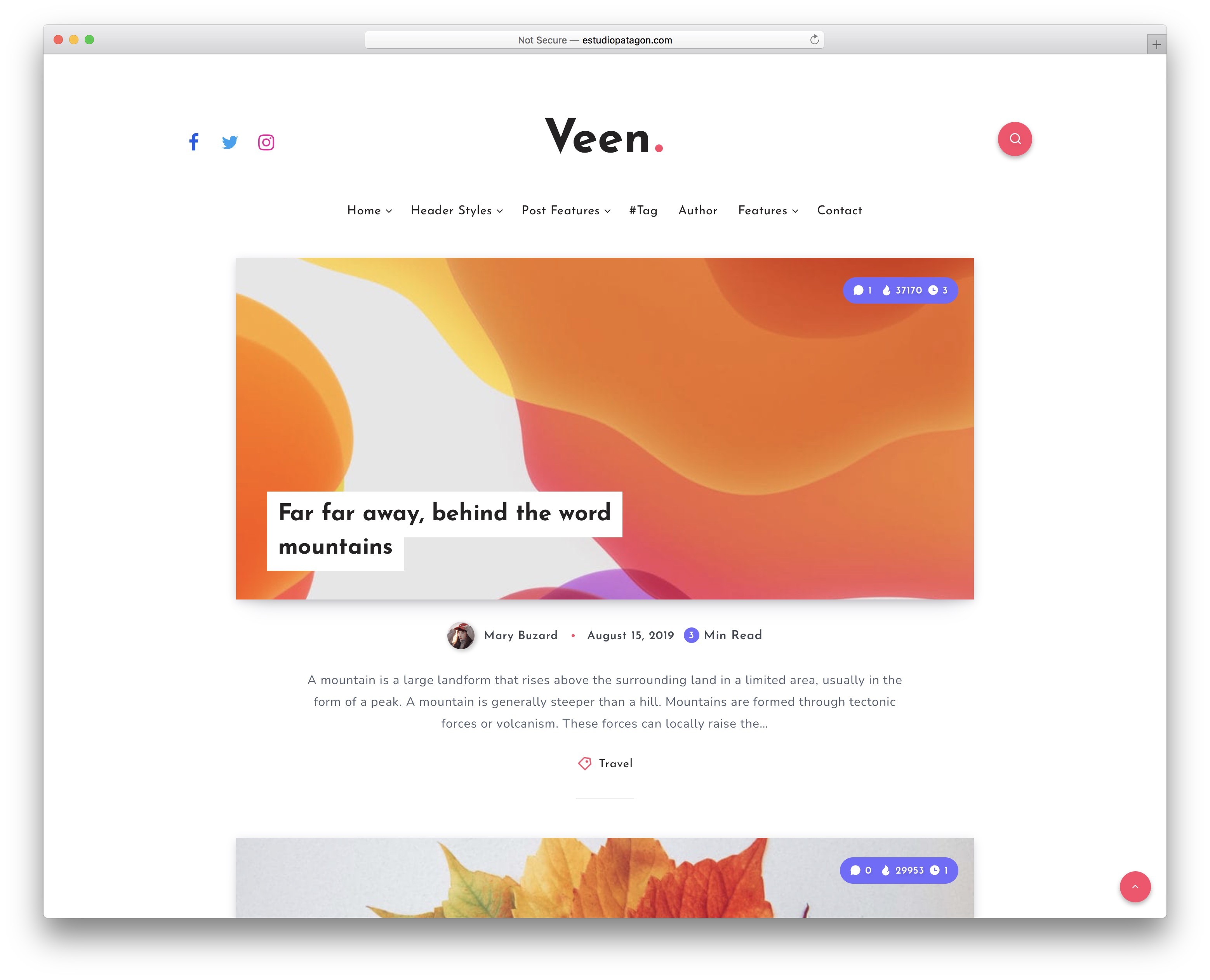 thème wordpress minimaliste veen