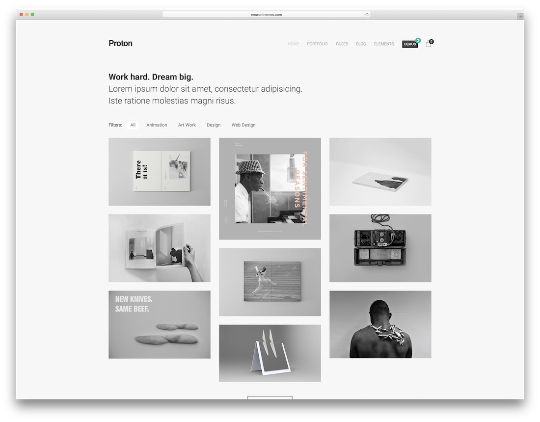 thème wordpress minimaliste proton
