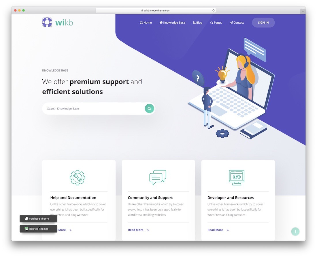 wikb base de connaissances wiki faq prise en charge thème wordpress