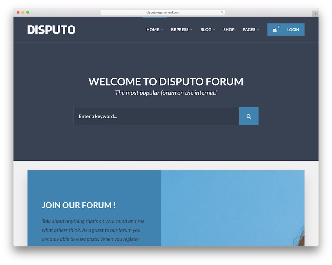 thème de support technique wordpress disputo