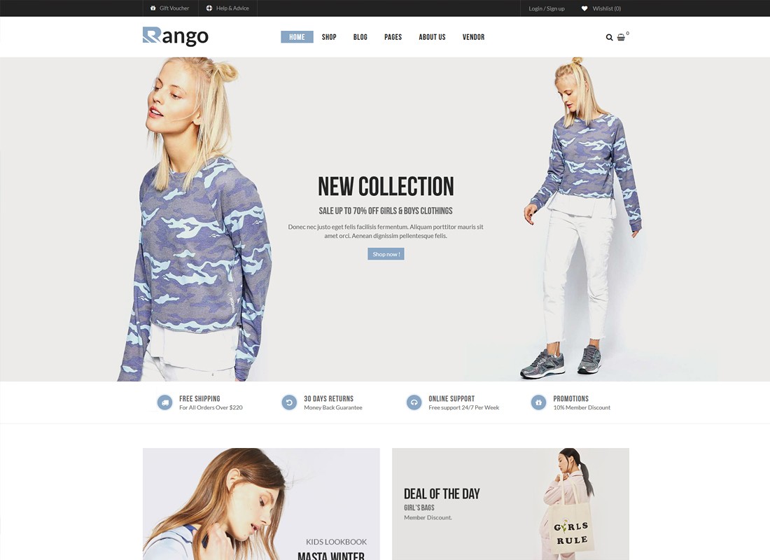 Rango - Thème WordPress WooCommerce de mode moderne