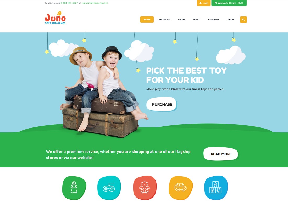 Junon | Thème WordPress pour magasin de jouets et de jeux pour enfants