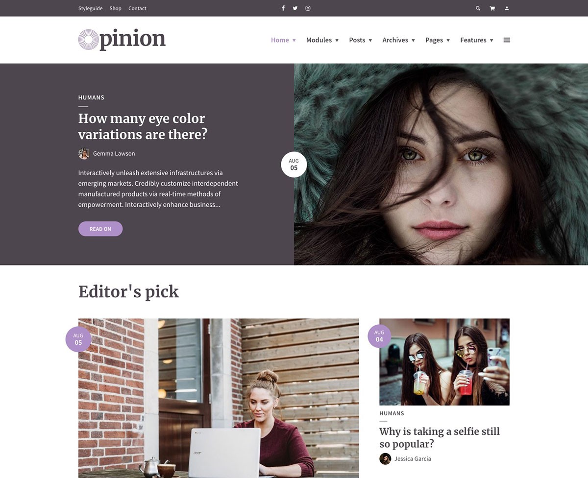 opinione semplice tema blog wordpress