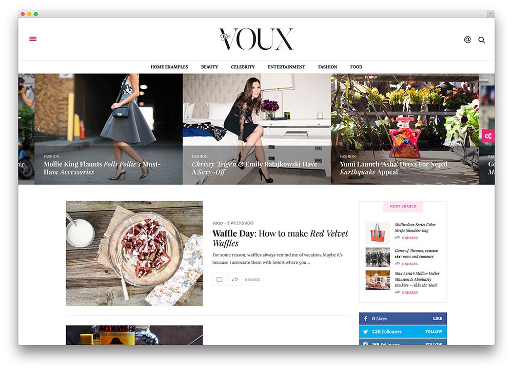 the voux - ธีมบล็อกแฟชั่น