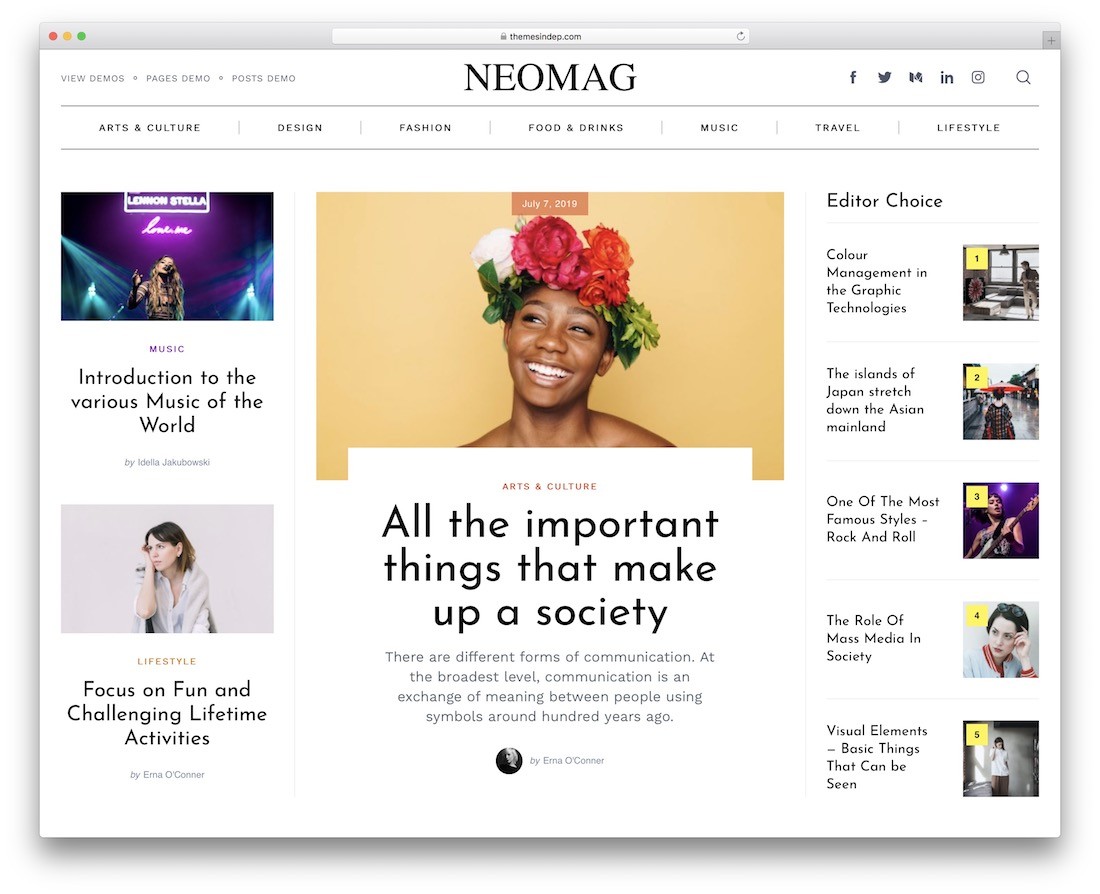 ธีมเวิร์ดเพรสนิตยสาร neomag
