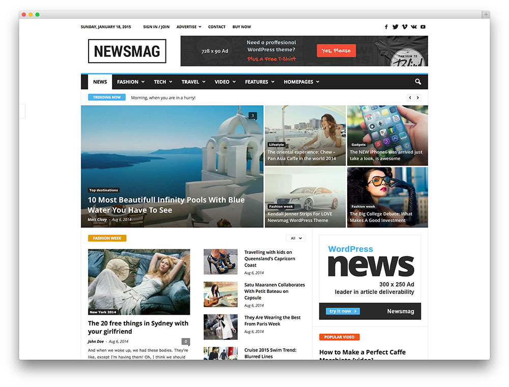 newsmag นิตยสารมินิมอลธีม