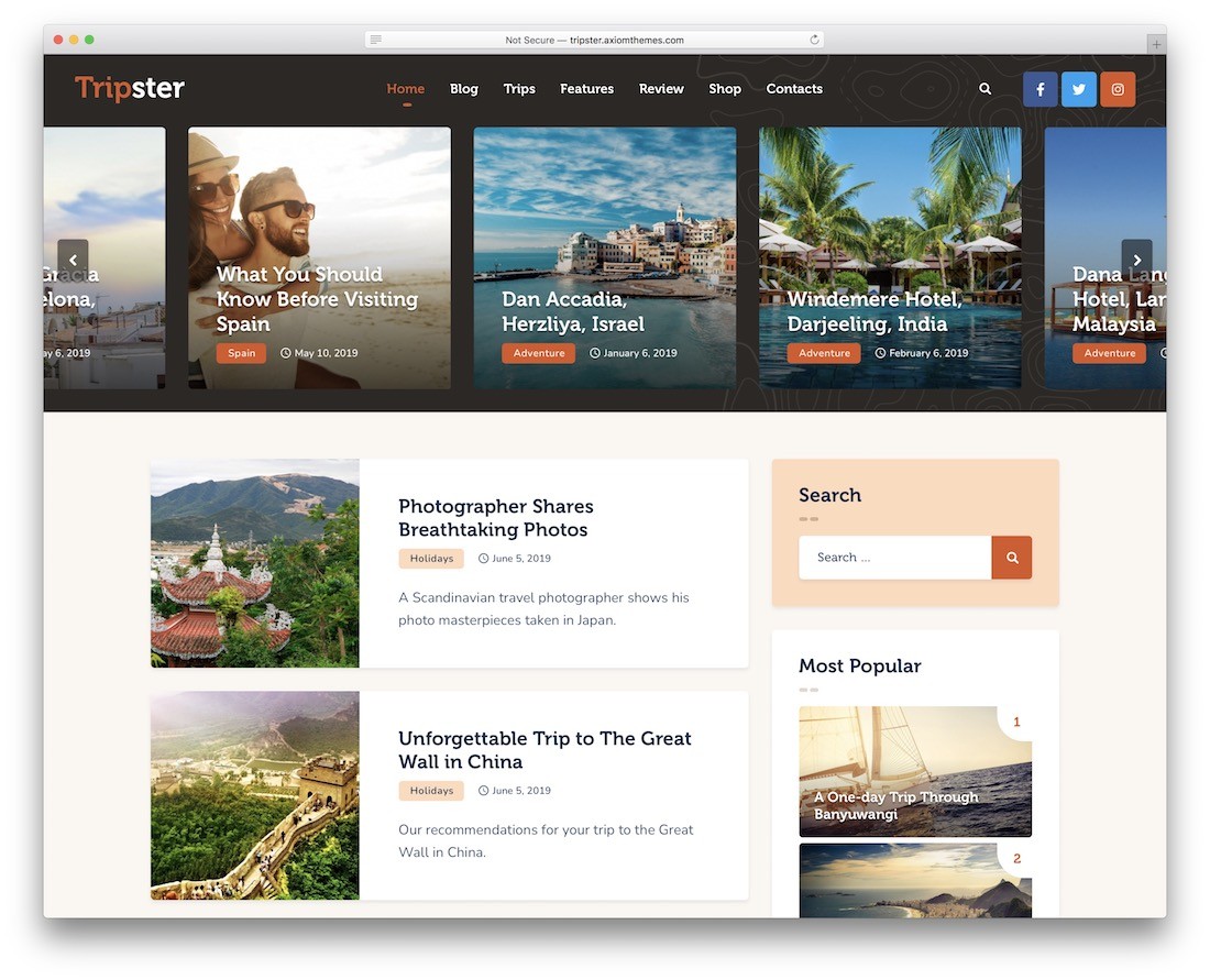 tema wordpress stile di vita tripster