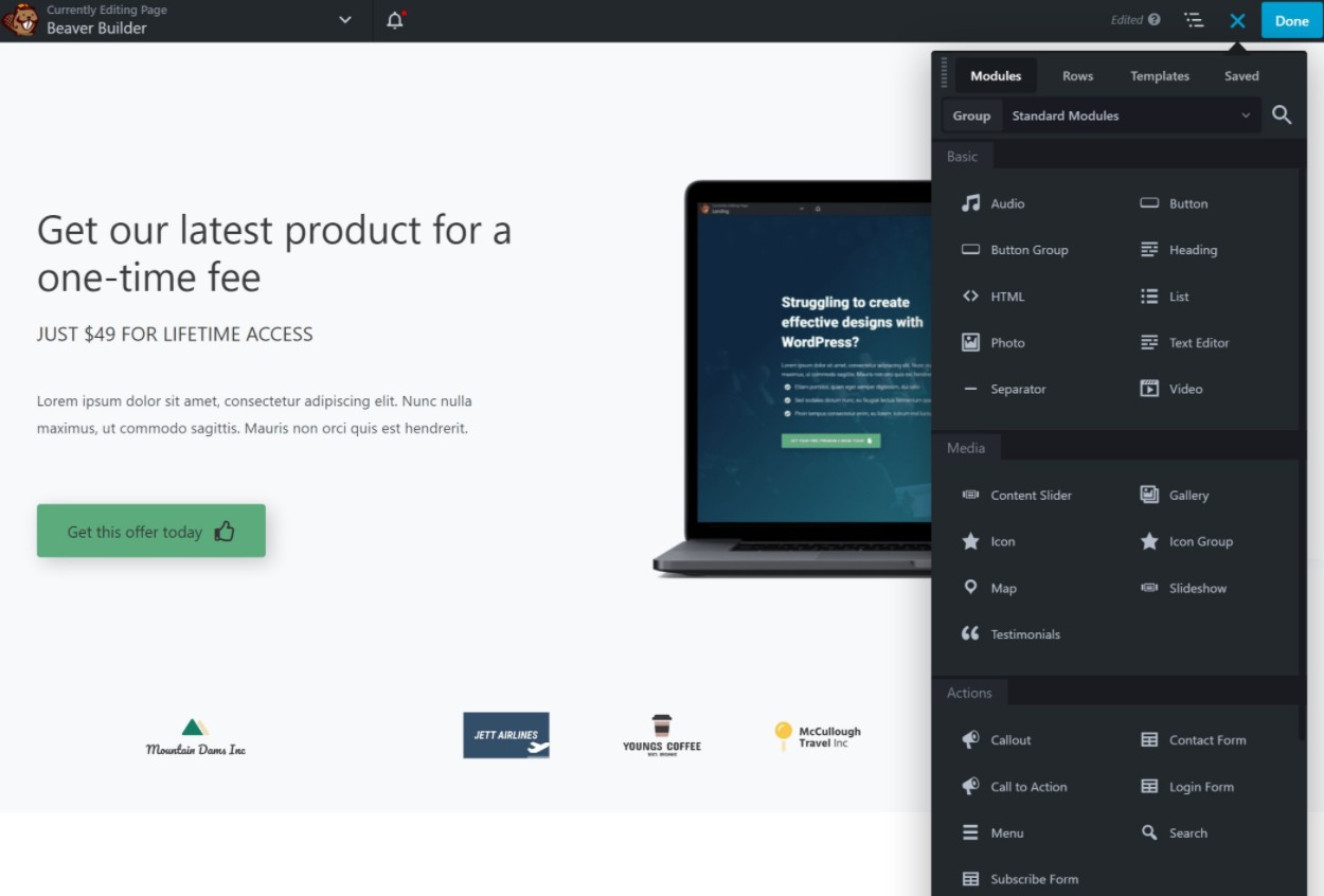 Mode sombre de Beaver Builder