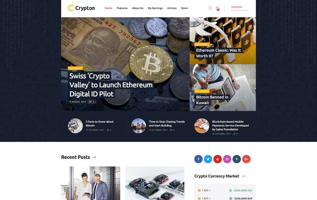 tema wordpress cryptocurrency kripton