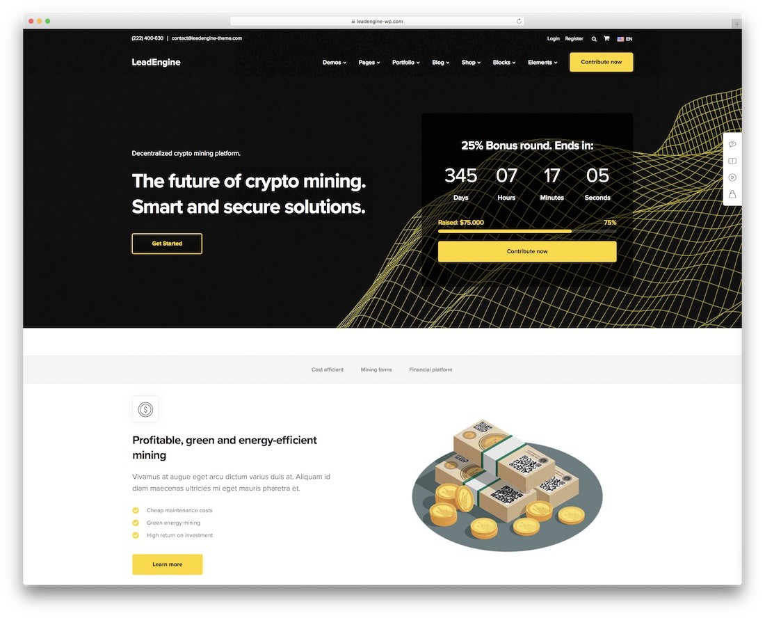 tema wordpress cryptocurrency leadengine
