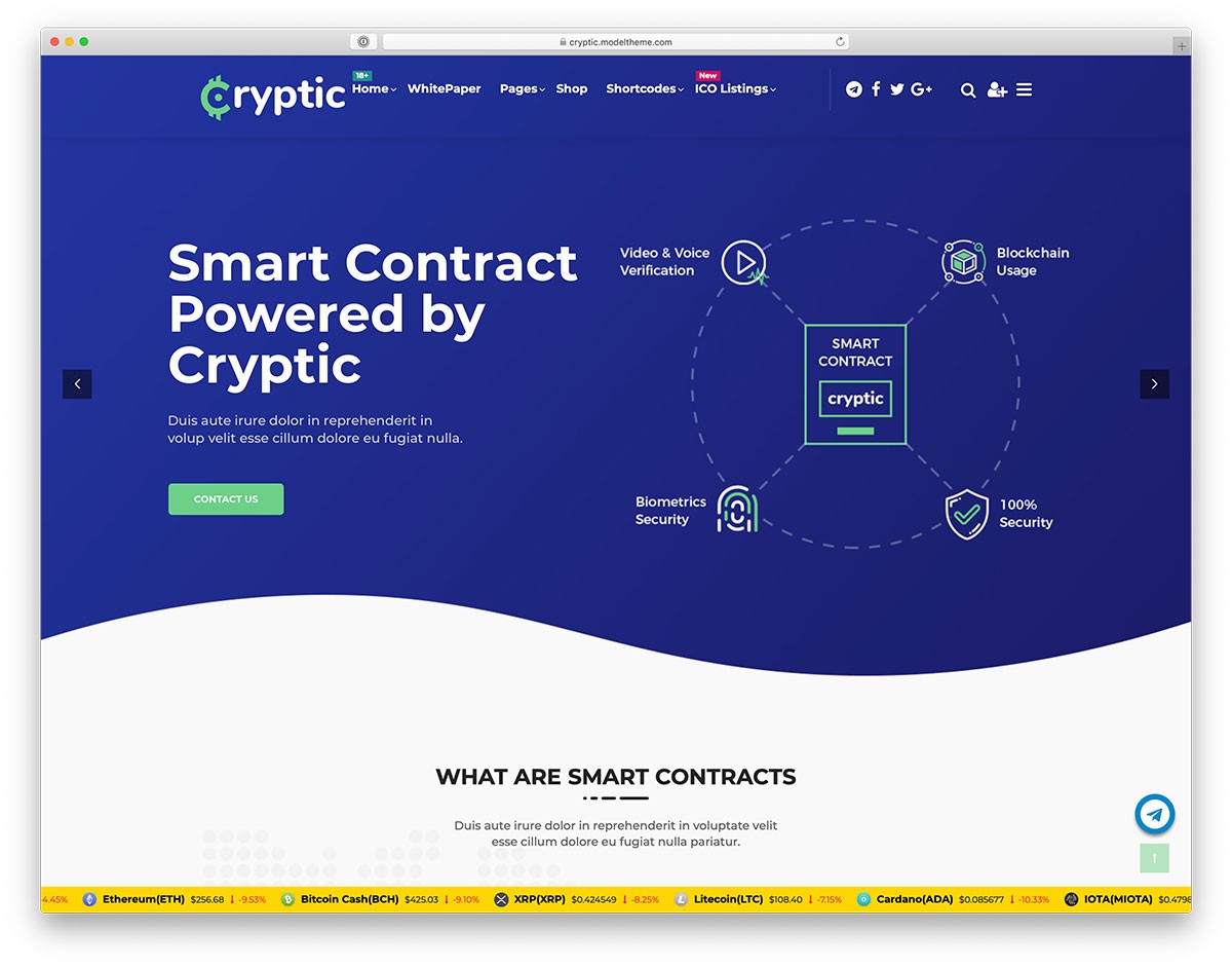 cryptic - tema situs web crypto