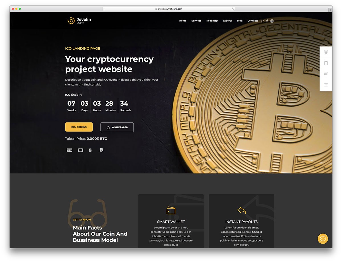 jevelin - tema WordPress cryptocurrency