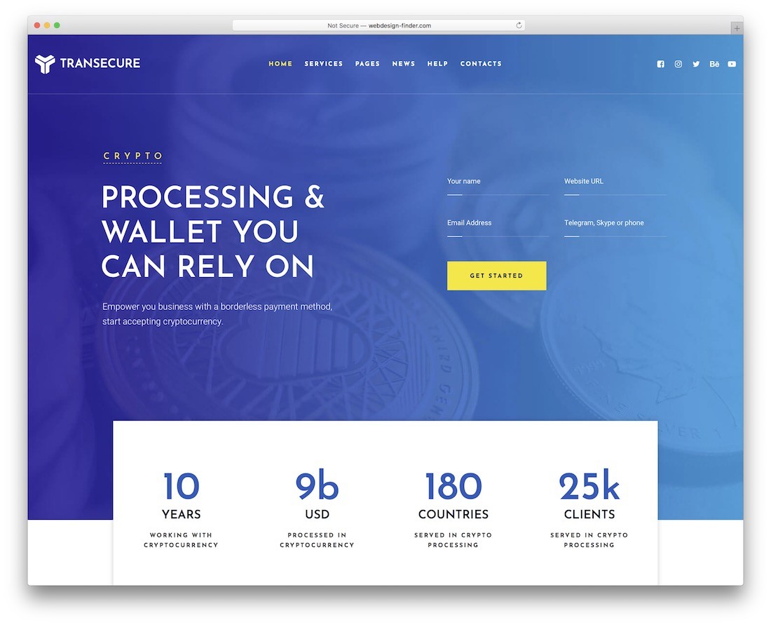 tema wordpress cryptocurrency transecure
