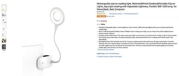 Clip pe lumini Amazon pentru fotografia de produs