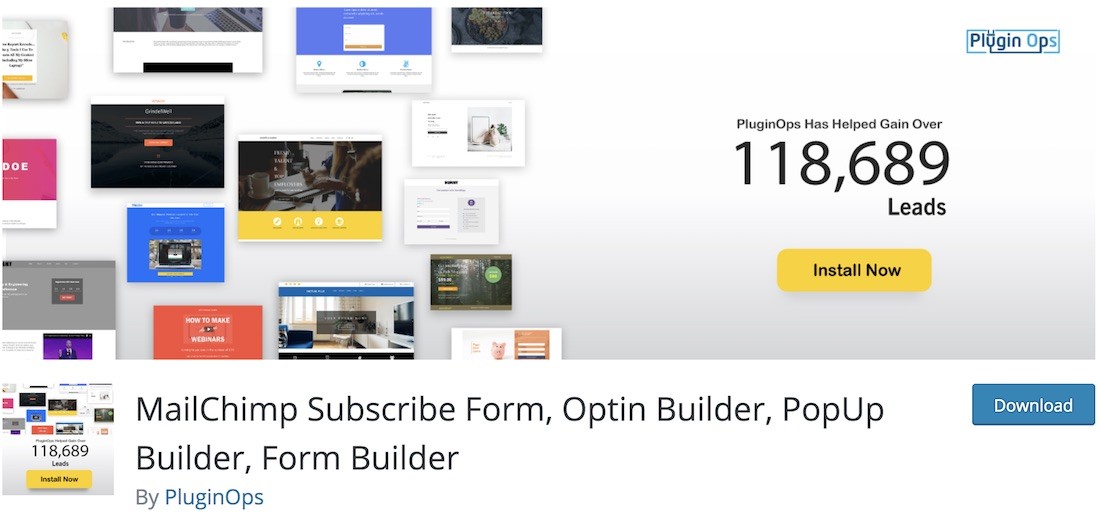 mailchimp สมัครรับแบบฟอร์มปลั๊กอิน wordpress