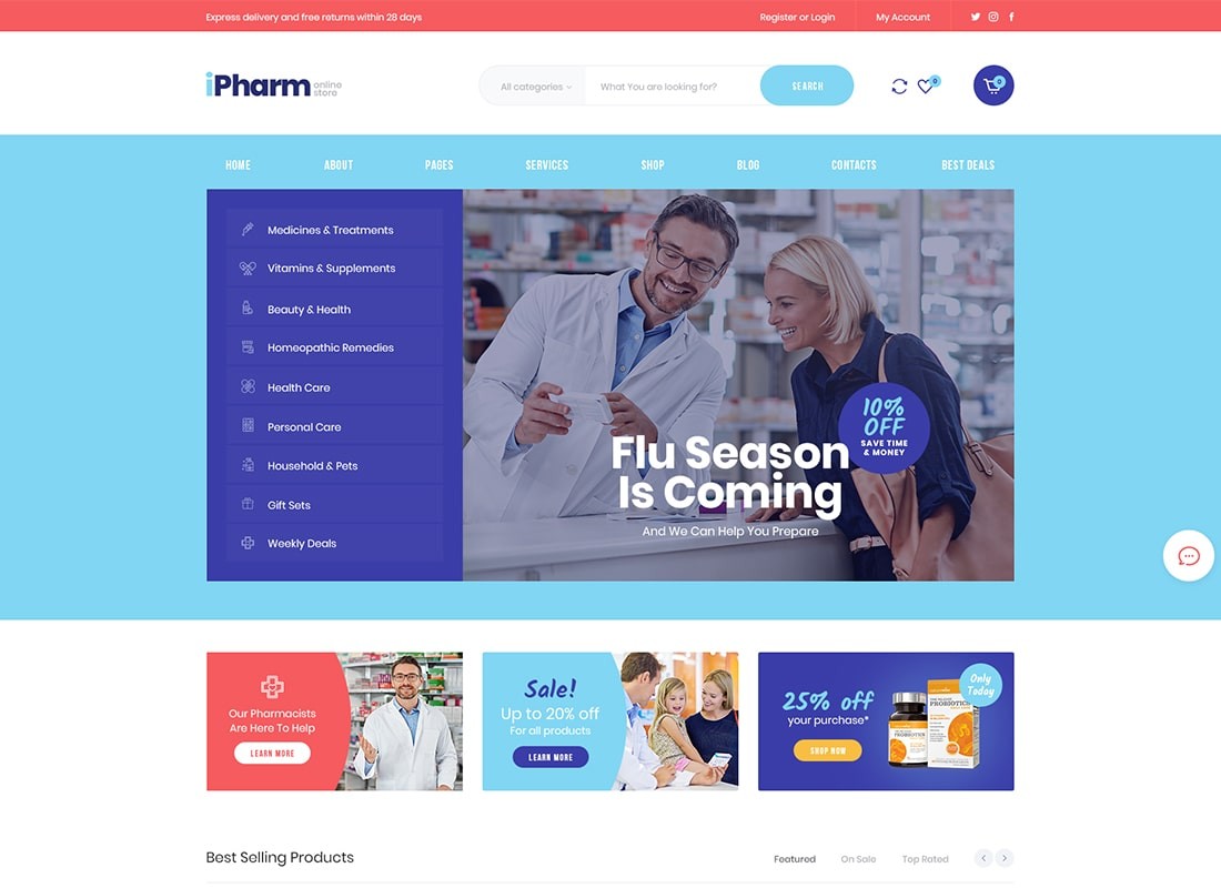IPharm - Apteka internetowa i medycyna Motyw WordPress