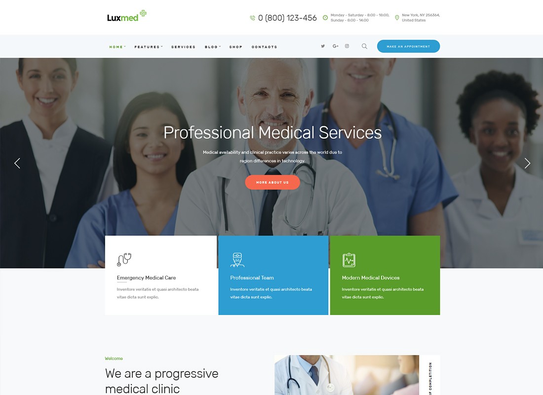 LuxMed | Motyw WordPress Medycyna i opieka zdrowotna