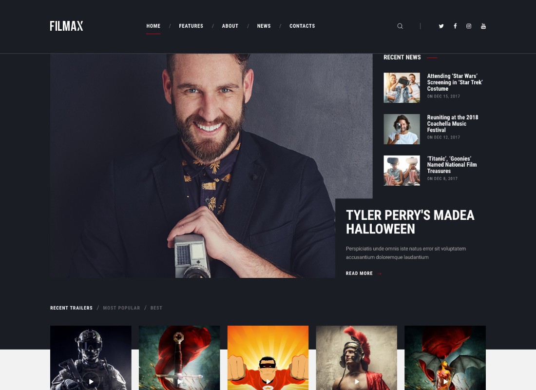 Filmax | Motyw WordPress Movie Magazine