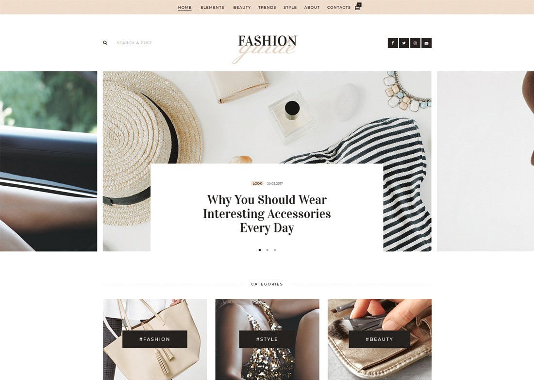 คู่มือแฟชั่น | นิตยสารออนไลน์และบล็อกไลฟ์สไตล์ WordPress Theme